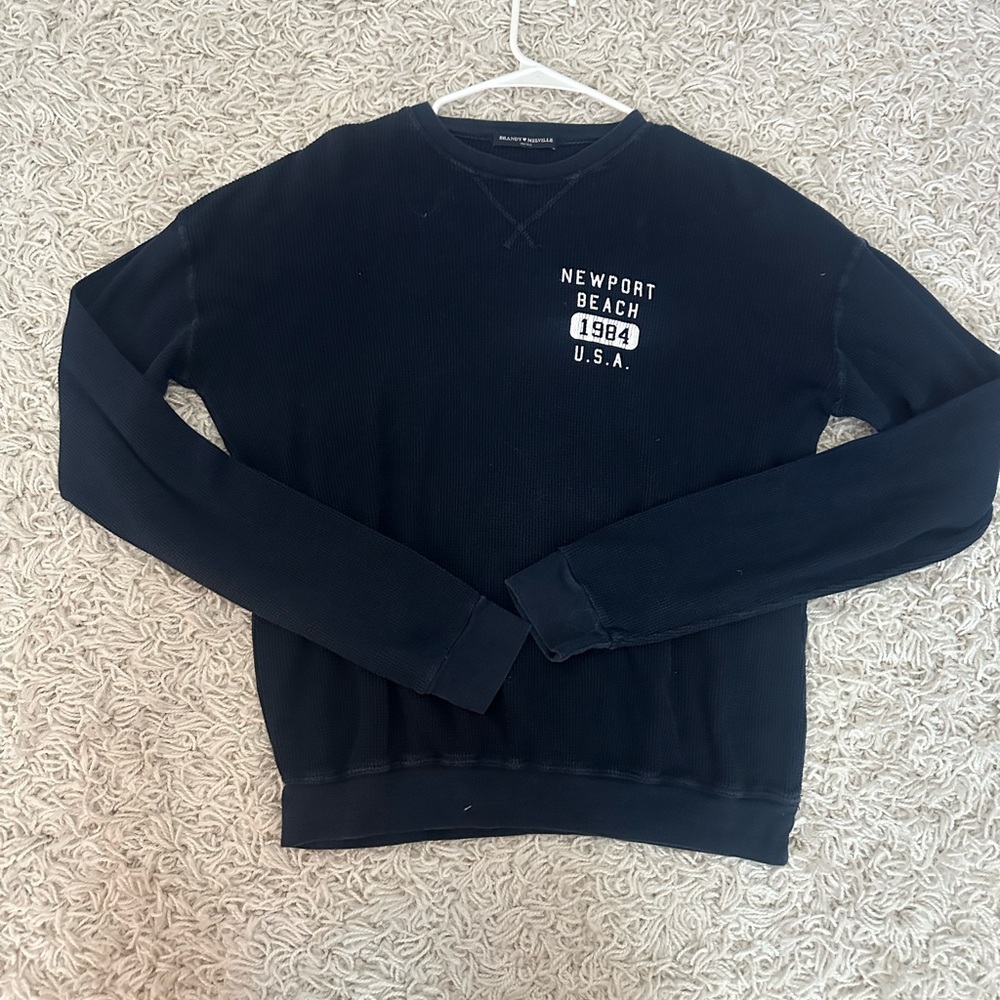 Navy Brandy Melville Waffle Knit Top